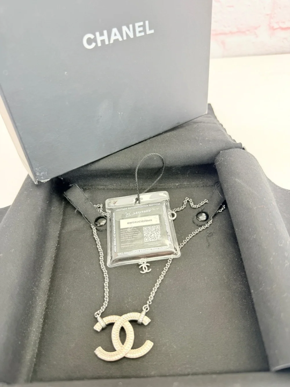 Chanel Crystal CC Pendant Necklace Gold